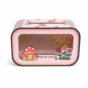 Mushroom Dreams Mantar Temalı Ahşap Çocuk Kumbarası - 1