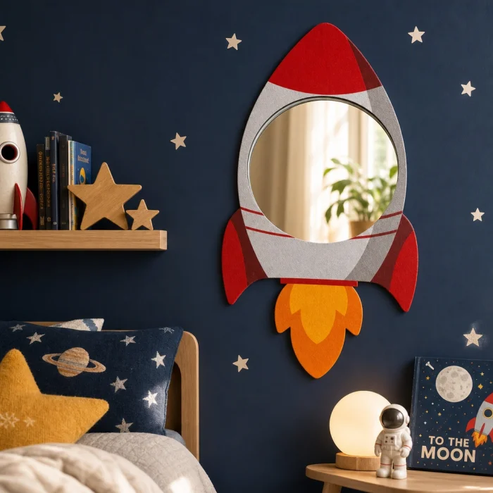 Space Rocket Dekoratif Duvar Aynası - 2