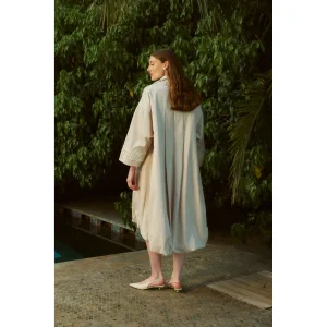 Retro Lace Detail Trench Coat - 3