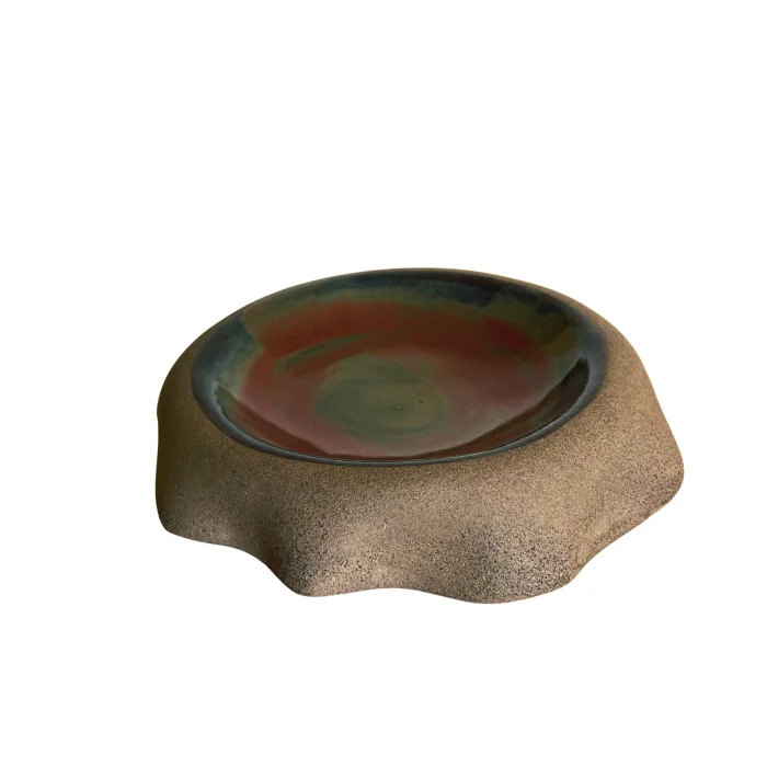 Amber Stoneware Presentation Plate - 4
