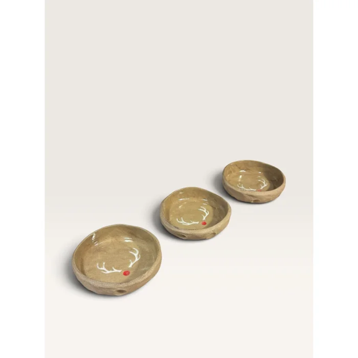 Handmade Rudolph Ceramic Bowl Set of 3 - 3