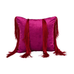 Fuchsia Tasseled Cushion - 1