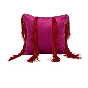 Fuchsia Tasseled Cushion - 2