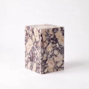 Afyon Menekşe Marble Cube Side Table - 2