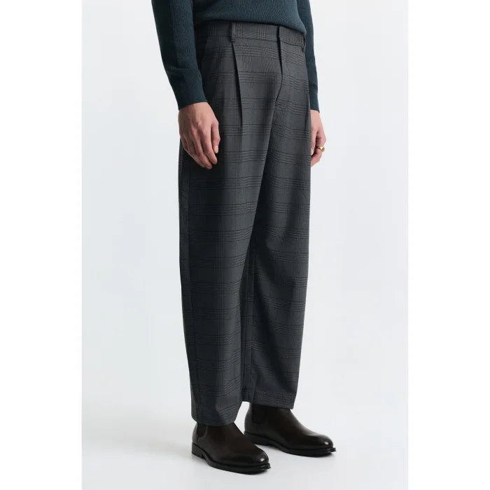 Barrel Fit Ekose Pantolon - 2