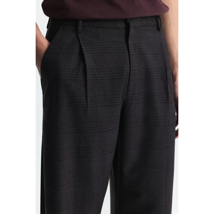 Barrel Fit Ekose Pantolon - 5
