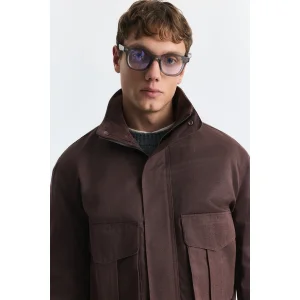 Crop Fit High Collar Burgundy Jacket - 4