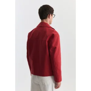 Crop Fit Red Men's Trench Coat - 4