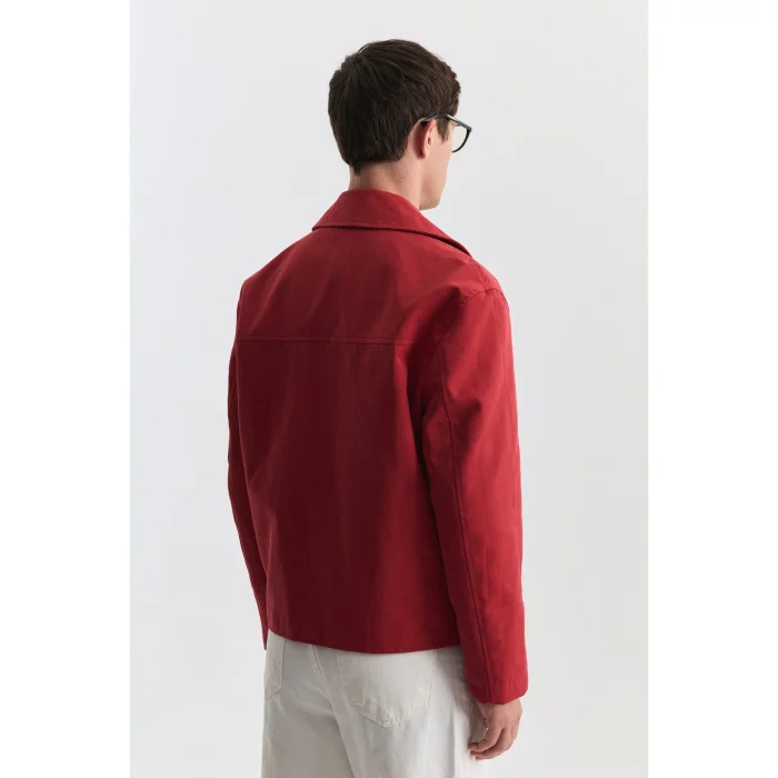 Crop Fit Red Men's Trench Coat - 4