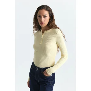 Henley Knit Yellow T-shirt - 5