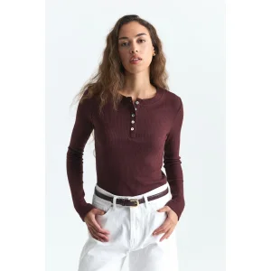 Henley Rib-Knit T-shirt - 1