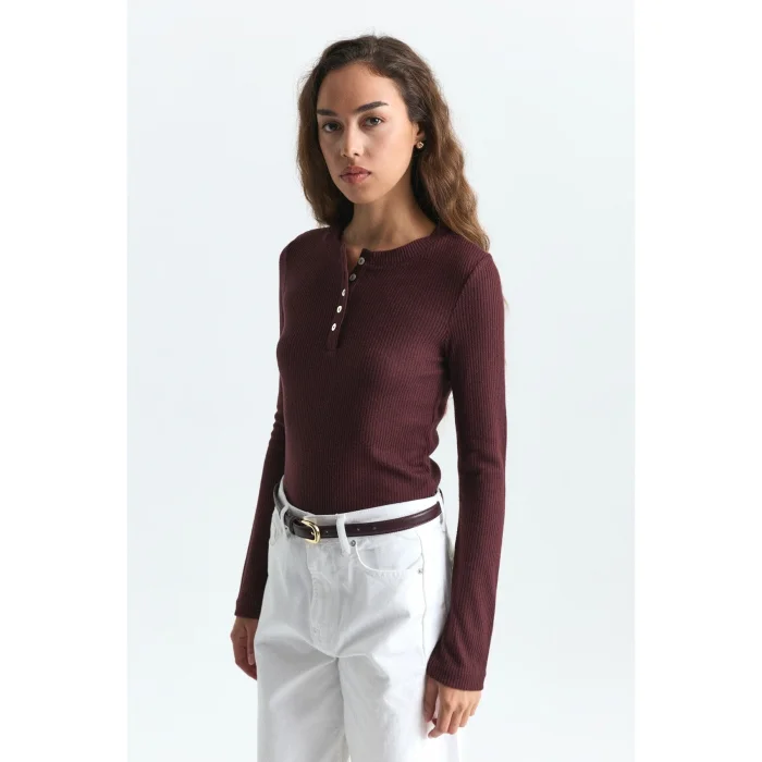 Henley Rib-Knit T-shirt - 2