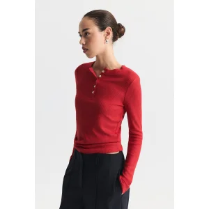 Henley Rib-Knit T-shirt - 4