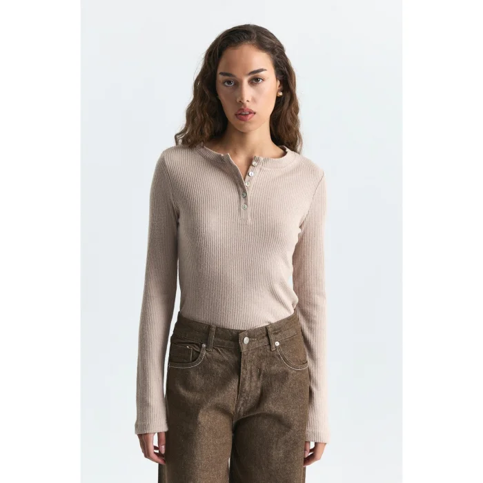 Henley Rib-Knit T-shirt - 2