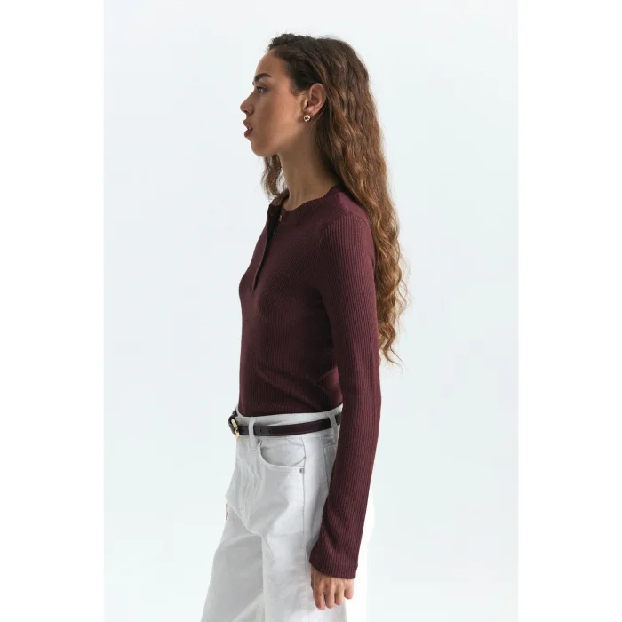 Henley Rib-Knit T-shirt - 4