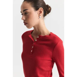Henley Rib-Knit T-shirt - 5
