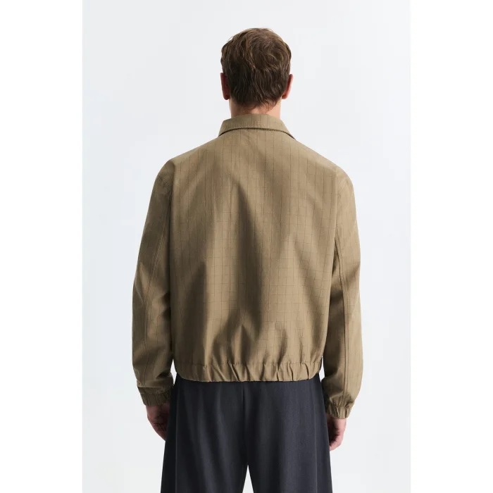 Checked High Neck Jacket - 4