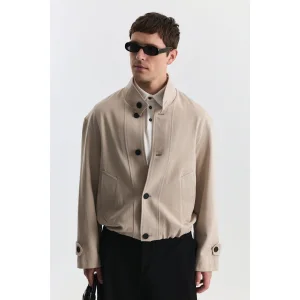 Lyocell Blend High Neck Jacket - 2