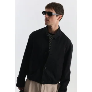 Lyocell Blend Stand Collar Jacket - 6