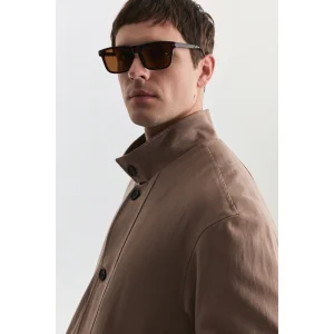 Lyocell Blend Mock Neck Jacket - 6
