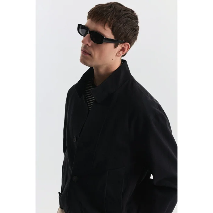 Lyocell Blend Stand-Up Collar Jacket - 7
