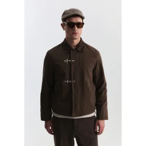 Metal Decorative Button Regular Fit Jacket - 1