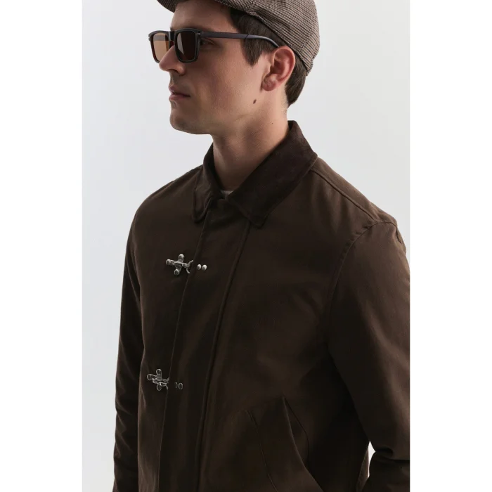 Metal Ornamental Button Regular Fit Jacket - 5