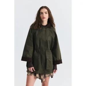 Wax-Effect Velvet Collar Jacket - 2