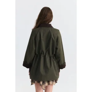 Wax-Effect Velvet Collar Jacket - 5