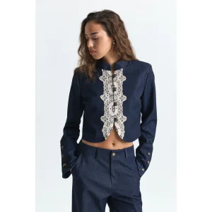 Lace Detailed Cropped Jacket - 2