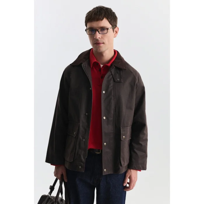 Suede Collar Pocketed Trench Coat - 2