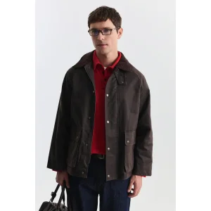 Suede Collar Flap Pocket Trench Coat - 2
