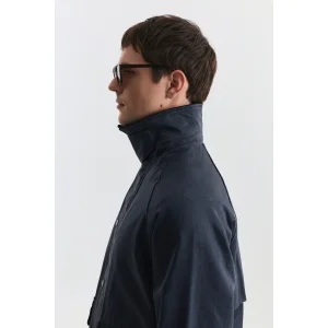 Suede Collar Patch Pocket Trench Coat - 6