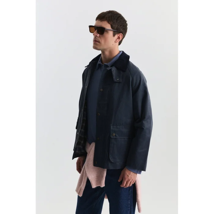 Suede Collar Patch Pocket Trench Coat - 2