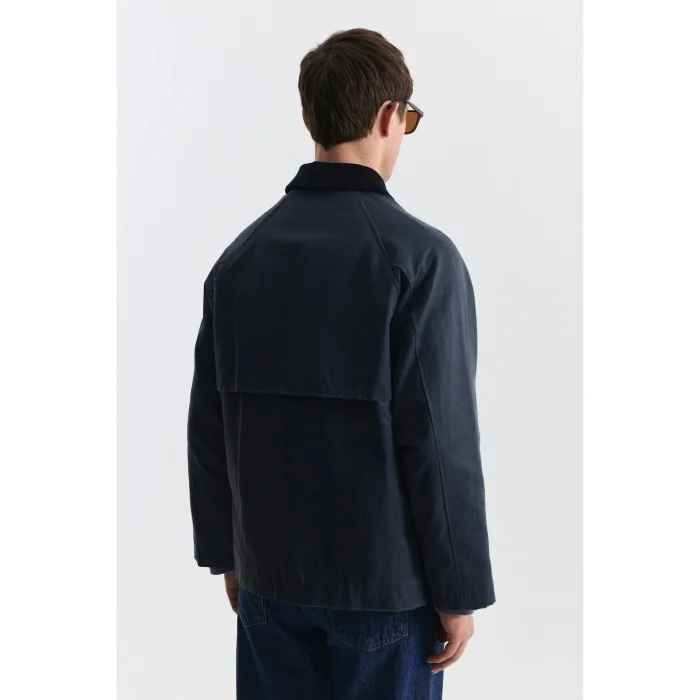 Suede Collar Utility Pocket Trench Coat - 4