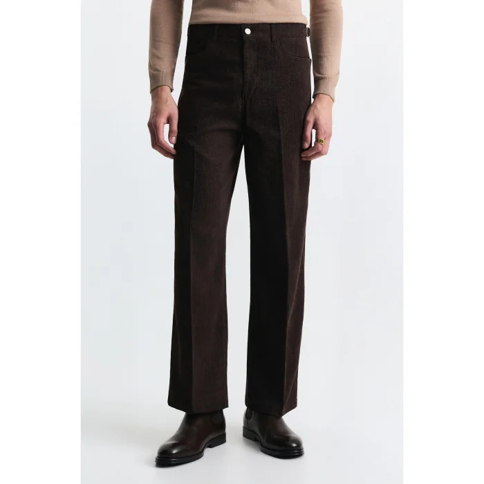 Yüksek Bel Regular Fit Kahve Pantolon - 5