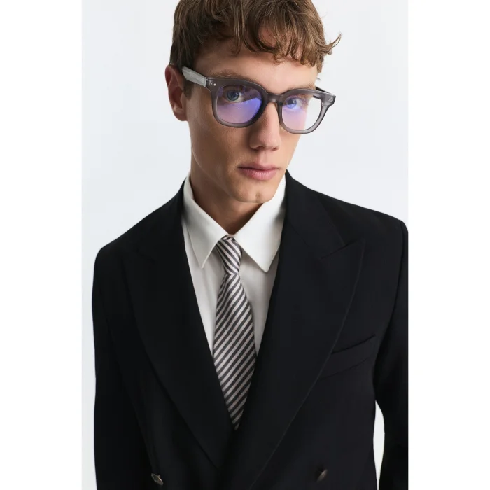 Wool Blend Double Breasted Blazer Jacket - 7