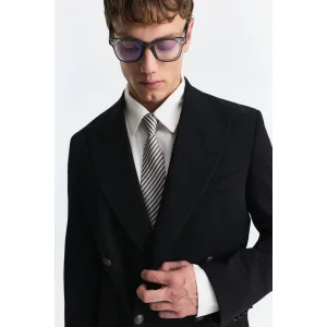 Wool Blend Double Breasted Blazer Jacket - 6