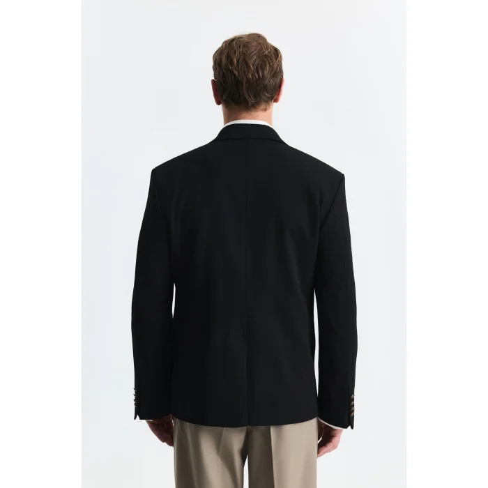 Wool Blend Double Breasted Blazer Jacket - 4