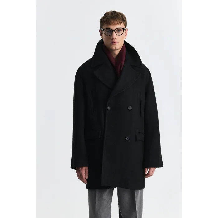 Wool Blend Double-Breasted Coat - 3