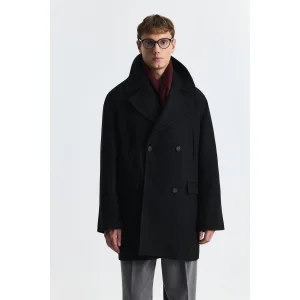 Wool Blend Double-Breasted Coat - 1