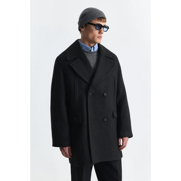 Wool Blend Double-Breasted Overcoat - 5