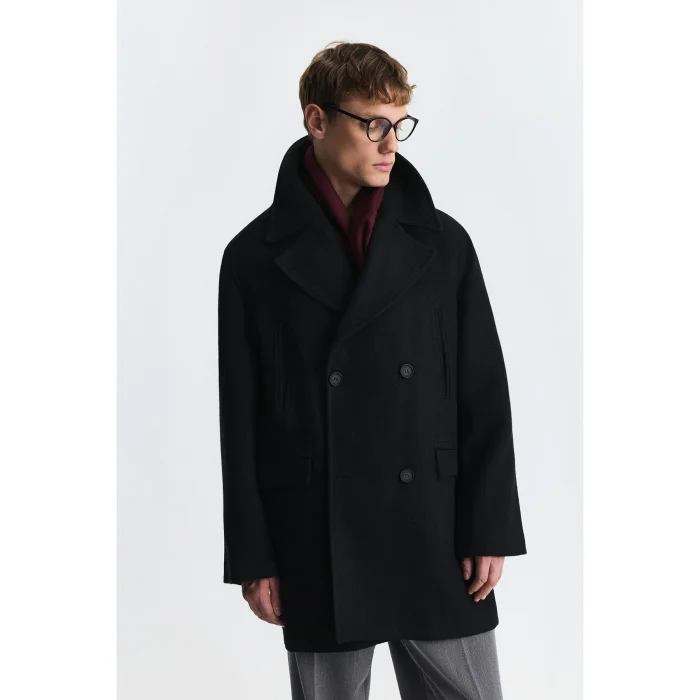 Wool Blend Double-Breasted Coat - 2