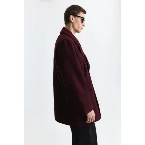 Wool Blend Double Breasted Coat - 4