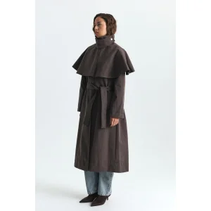 Cape Long Trench Coat - 1