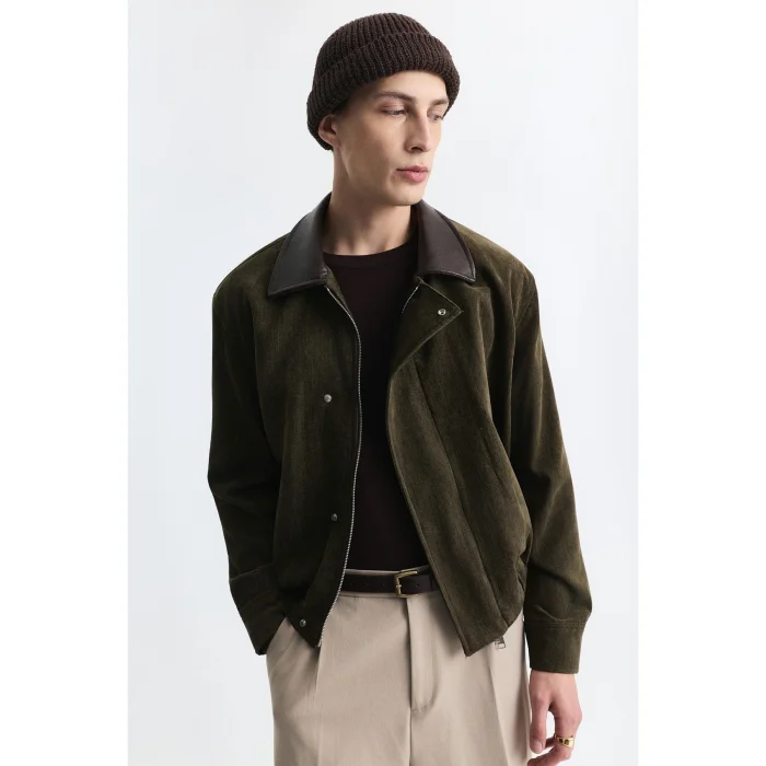 Relax Fit Contrast Collar Jacket - 2