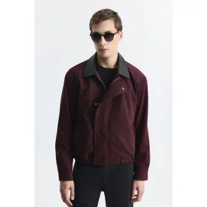 Relax Fit Contrast Collar Jacket - 1