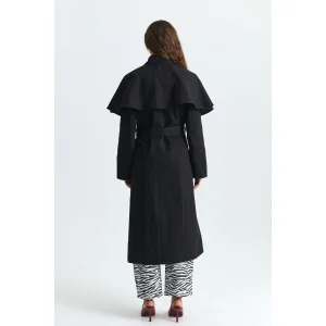 Cape Detailed Long Trench Coat - 2