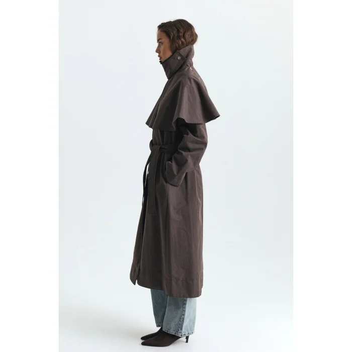 Cape Long Trench Coat - 2