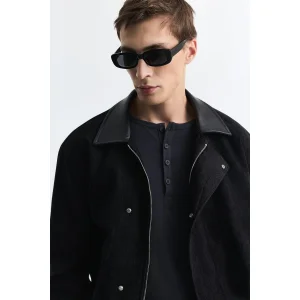 Relax Fit Contrast Collar Jacket - 5